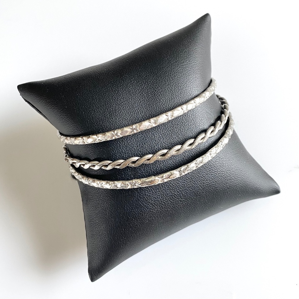 3 VINTAGE STERLING BANGLE BRACELETS - SOLD AS A SET